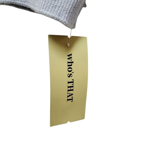 Cat Sweater Womens Sz S M Knit Gray Black Meow Spell Out Crop Stretchy Long Slv - Picture 8 of 10